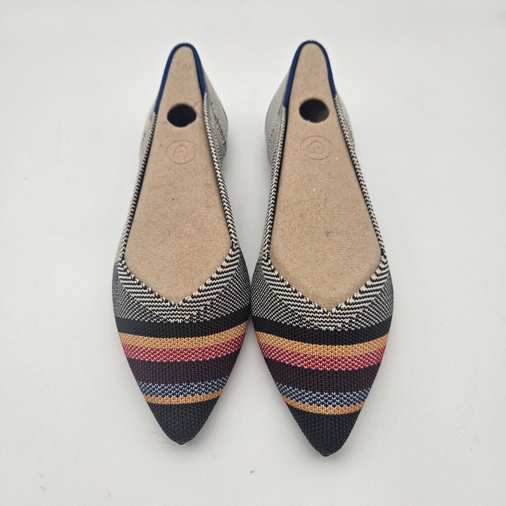Rothys The Point Inverse Stripe Slip On Flats Womens Sz 5 NEW